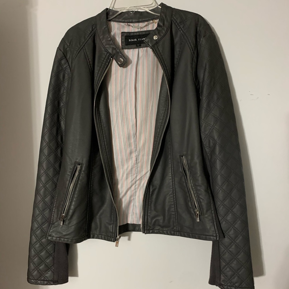 Grey Leather Jacket